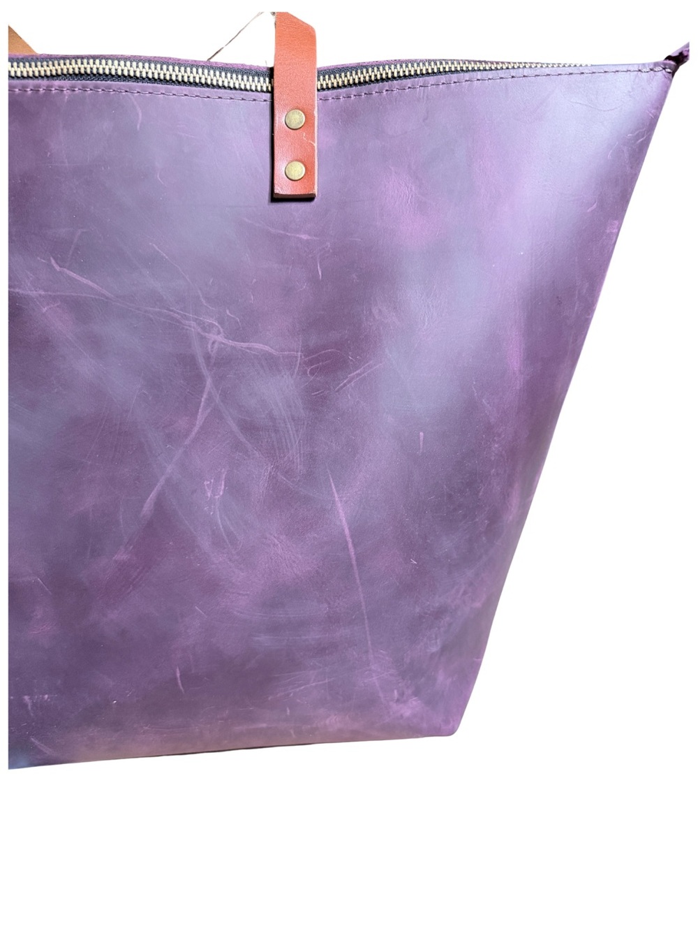 Portland Leather Goods oversized Tote Larkspur Purple VGUC - Picture 11 of 16